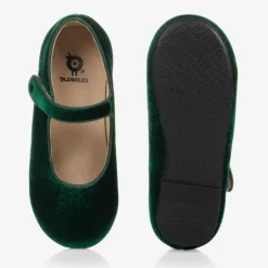 Old Soles Girls Green Velvet Shoes