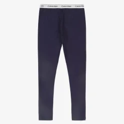 Calvin Klein Girls Grey & Blue Cotton Leggings (2 Pack) Outlet
