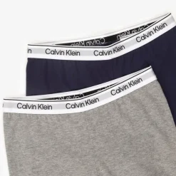 Calvin Klein Girls Grey & Blue Cotton Leggings (2 Pack) Outlet