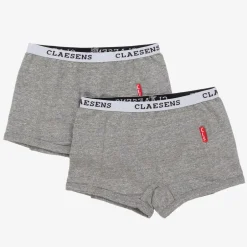 Claesens Girls Grey Cotton Knickers (2 Pack) Outlet