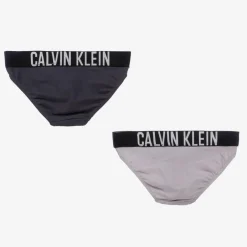 Calvin Klein Girls Grey Cotton Knickers (2 Pack)