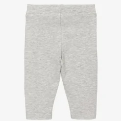 Moncler Enfant Girls Grey Cotton Logo Leggings New