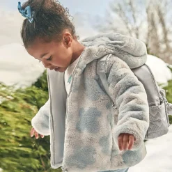 Mayoral Girls Grey Faux Fur Flower Jacket Best