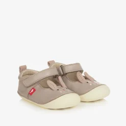 Chipmunks Girls Grey Leather First-Walker Shoes Discount