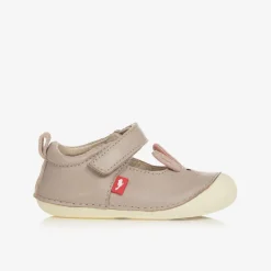 Chipmunks Girls Grey Leather First-Walker Shoes Discount