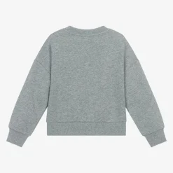 KENZO KIDS Girls Grey Marl Cotton Sweatshirt Online