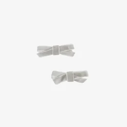 Bowtique London Girls Grey Velvet Bow Hair Clips (2 Pack) Online