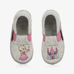 Giesswein Girls Grey Wool Princess Slippers Best