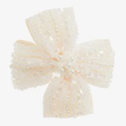 Sienna Likes To Party Girls Handmade Ivory Bead Hairclip (6.5cm) Discount
