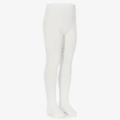 Pretty Originals Girls Ivory & Blue Knitted Cotton Tights Discount