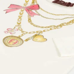AIGNER Girls Ivory & Gold Necklace Cotton Top Hot
