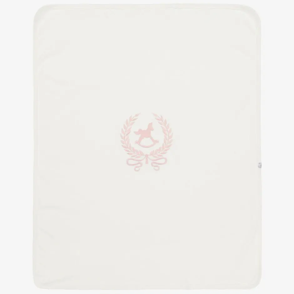 Beau KiD Girls Ivory & Pink Cotton Babysuit Set