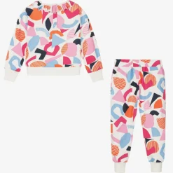 Joyday Girls Ivory & Pink Cotton Tracksuit Outlet