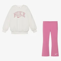 Nike Girls Ivory & Pink Leggings Set Discount