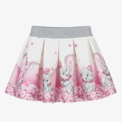 Monnalisa Girls Ivory & Pink Neoprene Disney Skirt Hot