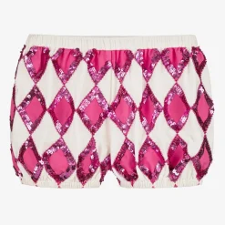 Tutu du Monde Girls Ivory & Pink Sequin Harlequin Shorts Outlet
