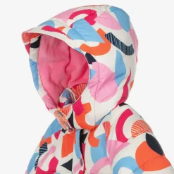 Joyday Girls Ivory & Pink Showerproof Puffer Coat Clearance