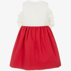 Jessie and James London Girls Ivory & Red Cotton Dress