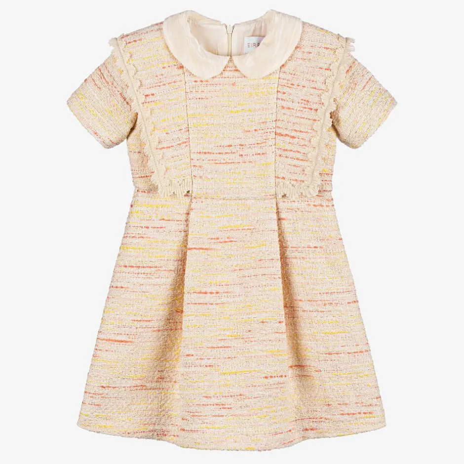 EIRENE Girls Ivory & Yellow Tweed Dress