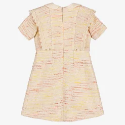 EIRENE Girls Ivory & Yellow Tweed Dress