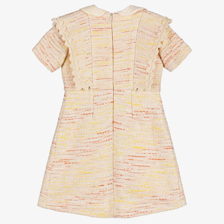 EIRENE Girls Ivory & Yellow Tweed Dress
