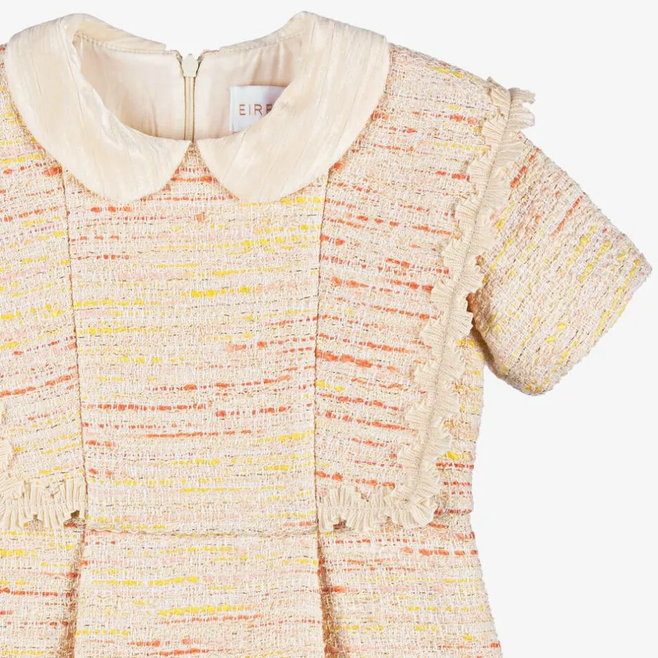 EIRENE Girls Ivory & Yellow Tweed Dress