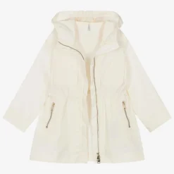 Moncler Enfant Girls Ivory Adeola Hooded Coat Sale