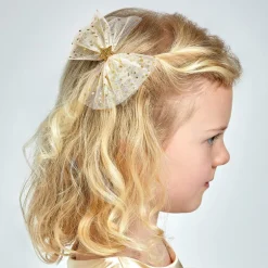 Bowtique London Girls Ivory & Gold Hair Clip (10cm) Outlet