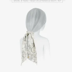 Versace Girls Ivory & Grey Barocco Hair Elastic Outlet