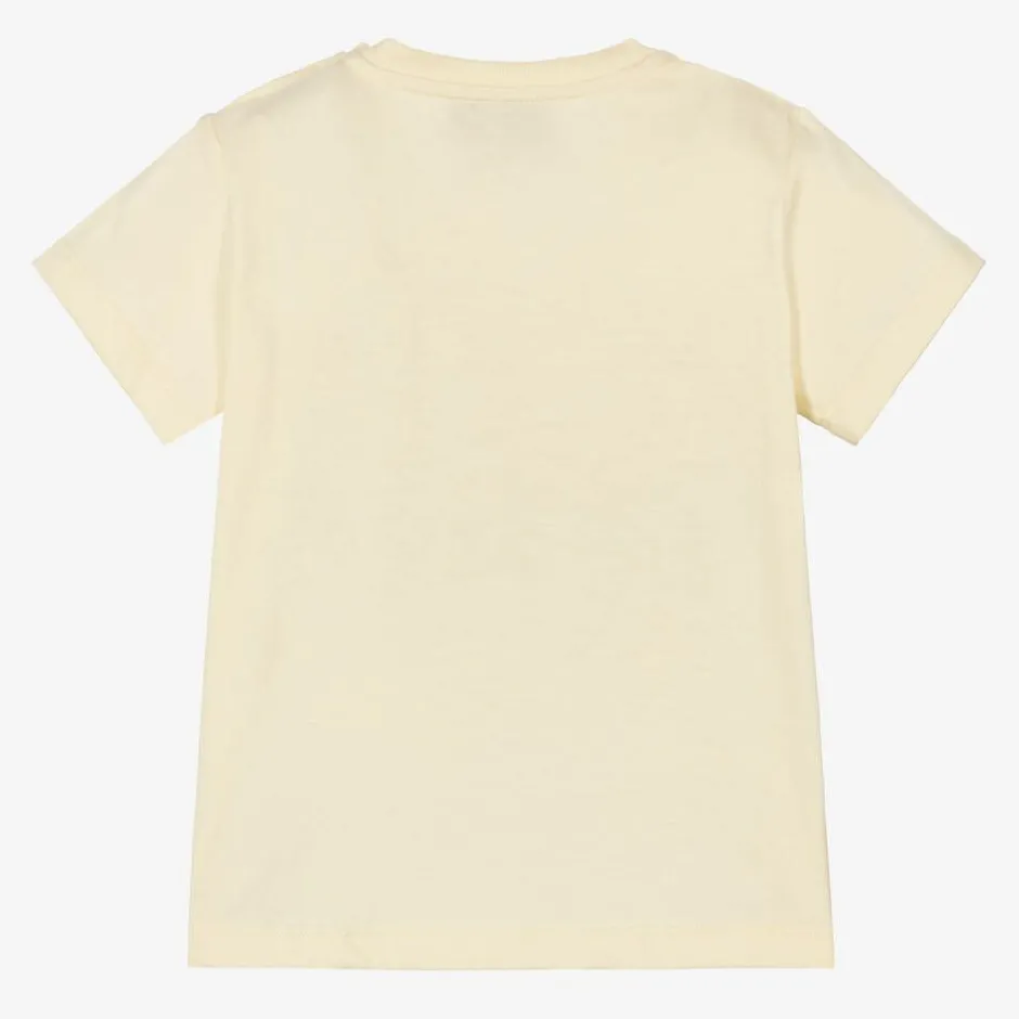 Gucci Girls Ivory Apple & Slogan T-Shirt Clearance
