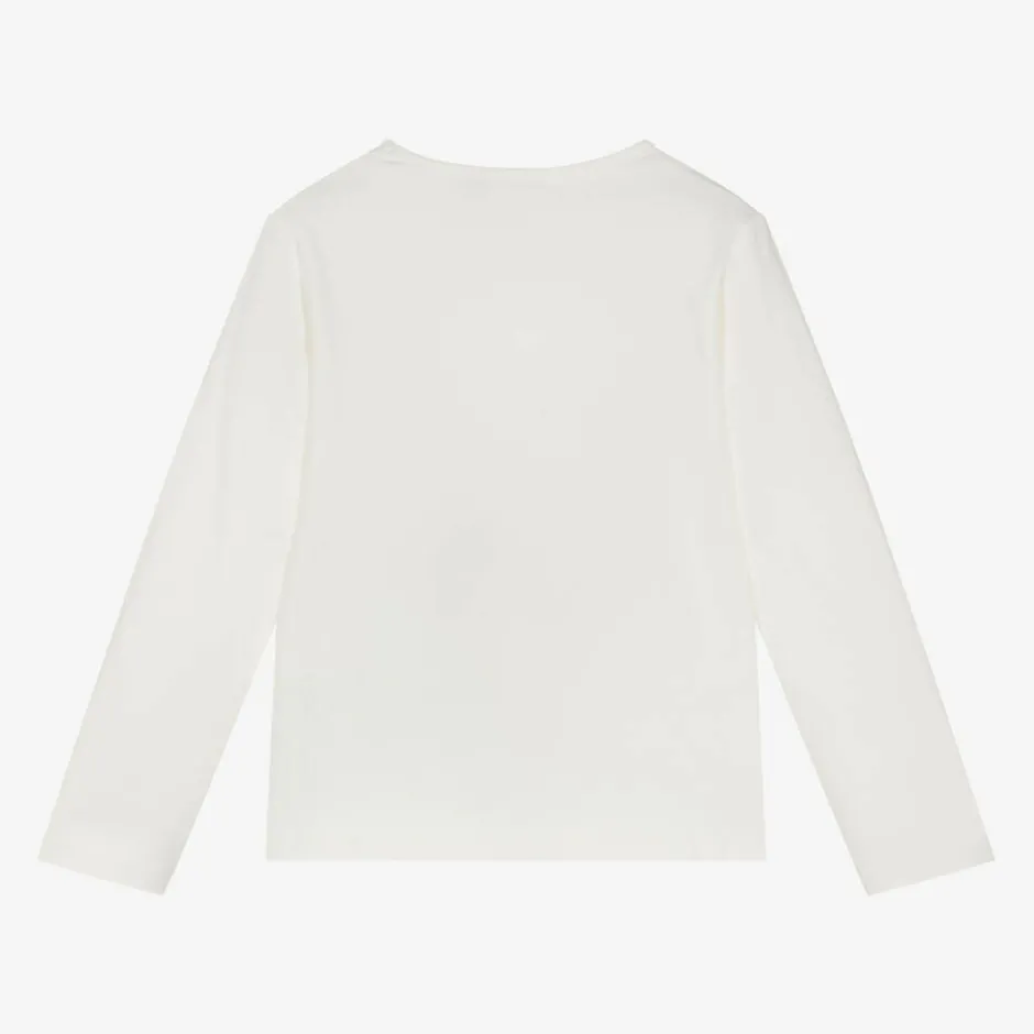 Everything Must Change Girls Ivory Bag Print Cotton Top Discount