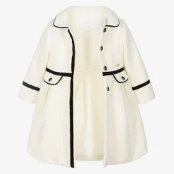 Patachou Girls Ivory Bouclé Coat Outlet
