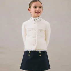 Bonpoint Girls Ivory Bouclé Tweed Jacket Hot
