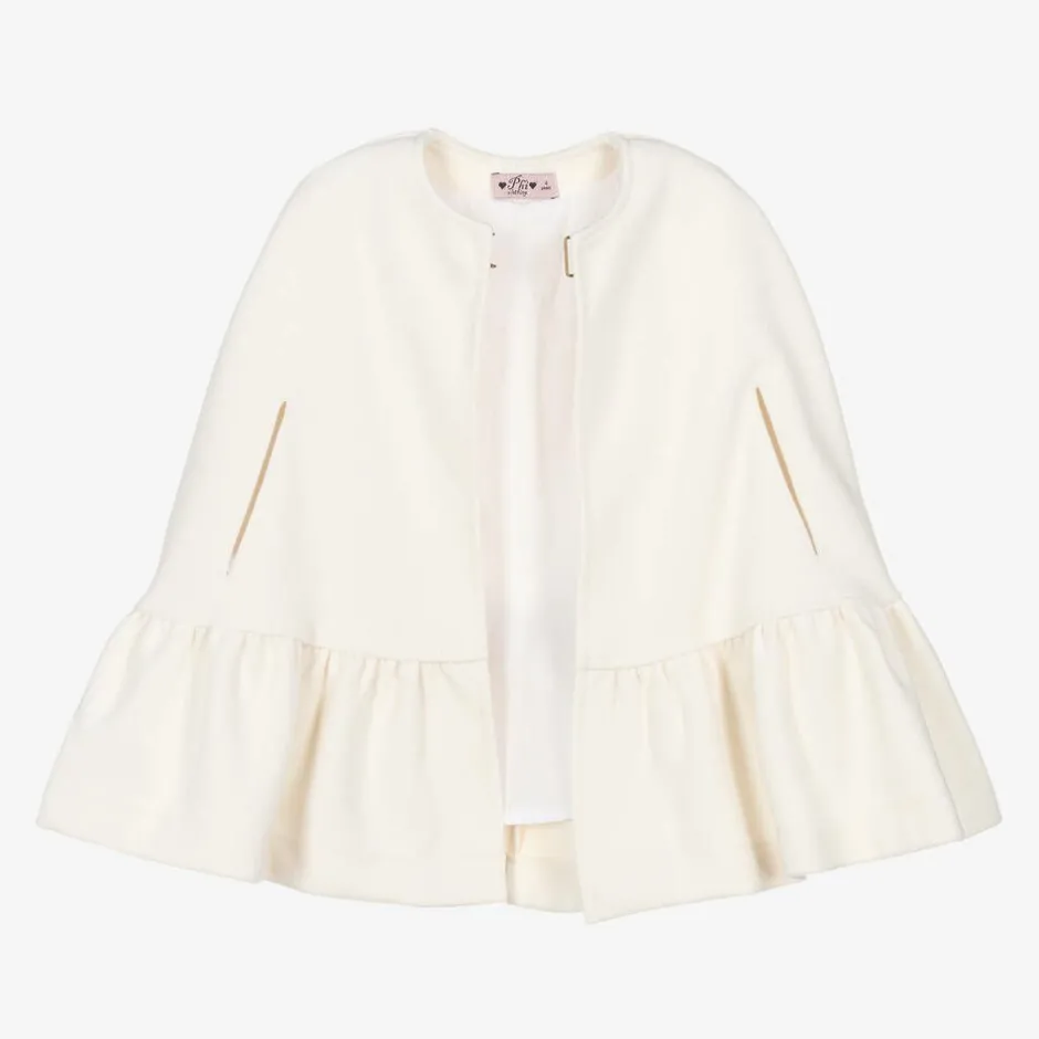 Phi Clothing Girls Ivory Bow Cape Outlet