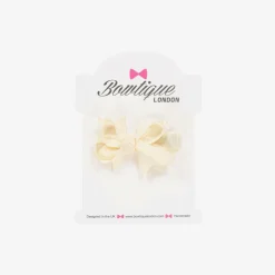 Bowtique London Girls Ivory Bow Hair Clip (4cm) Sale