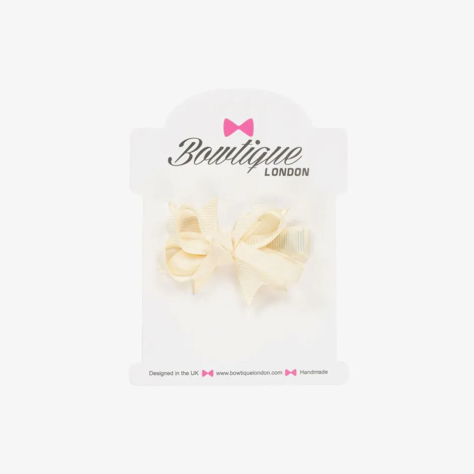 Bowtique London Girls Ivory Bow Hair Clip (4cm) Sale