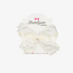 Bowtique London Girls Ivory Bow Hair Clip (11cm) Discount