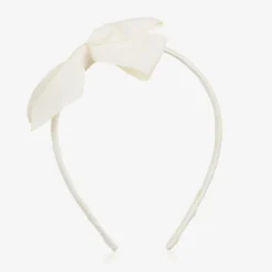 Peach Ribbons Girls Ivory Bow Hairband Best