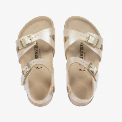 Birkenstock Girls Ivory Buckle Sandals PearlWhite Sale