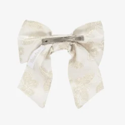 Patachou Girls Ivory Butterfly Print Bow Hair Clip (14cm)