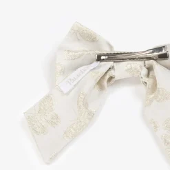 Patachou Girls Ivory Butterfly Print Bow Hair Clip (14cm)