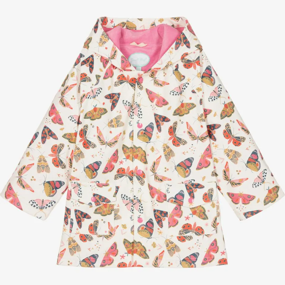Powell Craft Girls Ivory Butterfly Raincoat