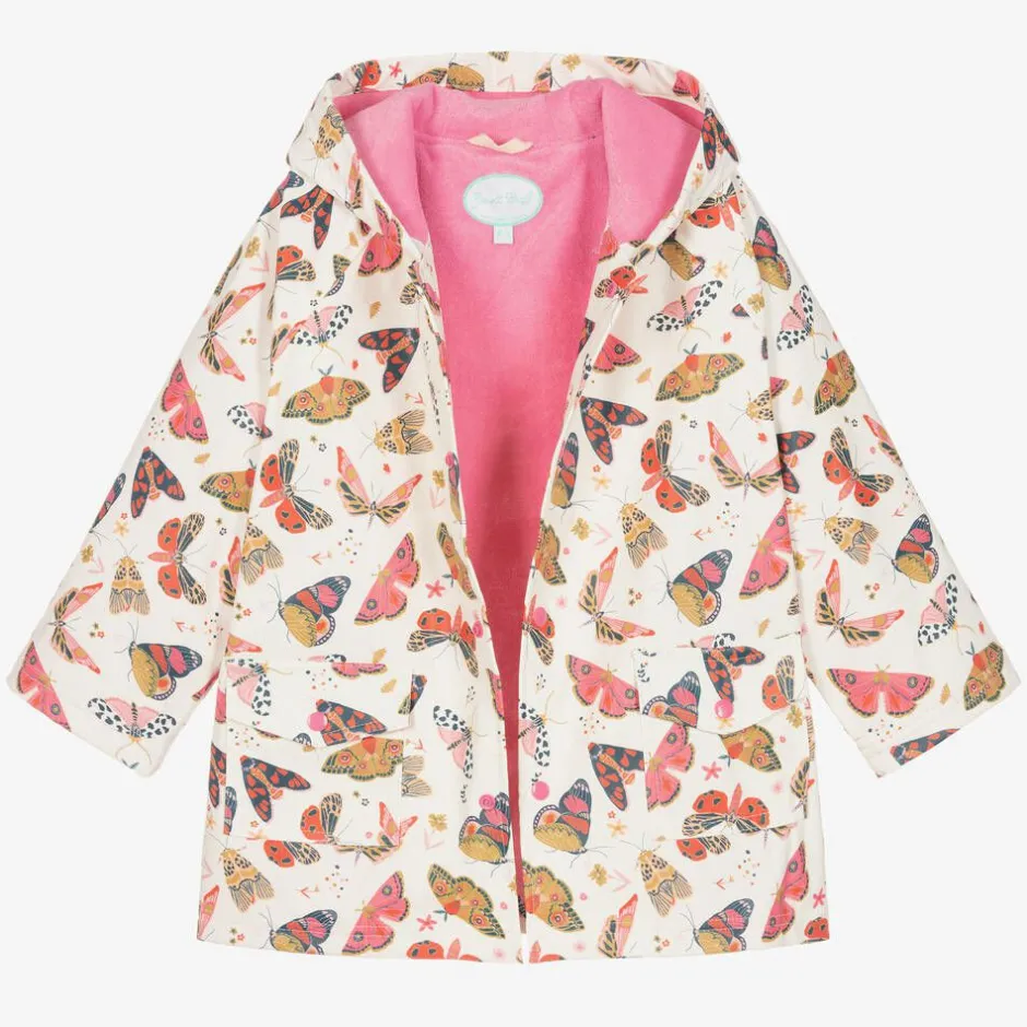 Powell Craft Girls Ivory Butterfly Raincoat