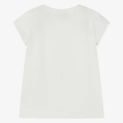 Monnalisa Girls Ivory Castle Print Cotton T-Shirt Clearance