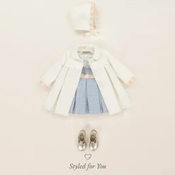 Piccola Speranza Girls Ivory Coat & Bonnet Set Clearance