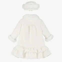 Sarah Louise Girls Ivory Coat & Hat Set Online