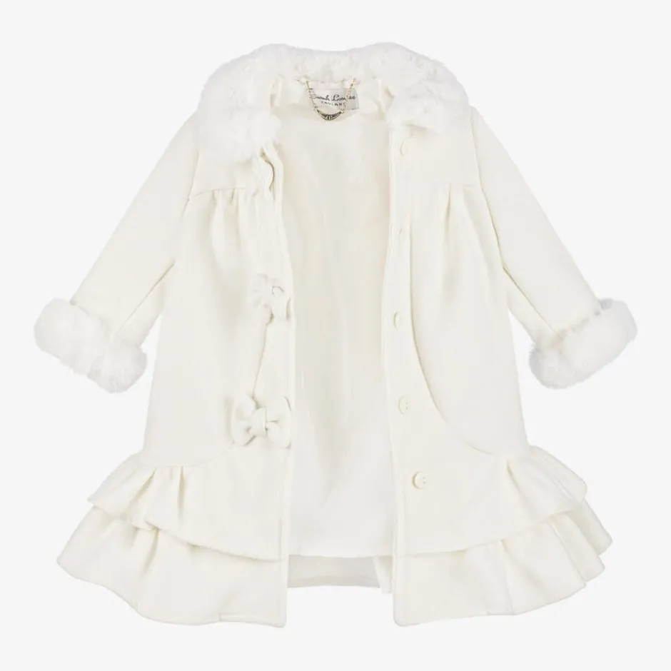 Sarah Louise Girls Ivory Coat & Hat Set Online