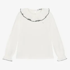 Dr. Kid Girls Ivory Collared Cotton Top Outlet