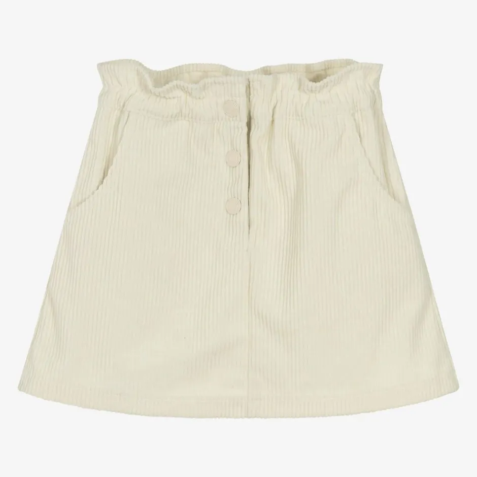 Everything Must Change Girls Ivory Corduroy Skirt