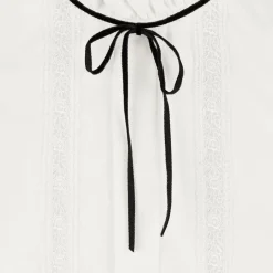 Piccola Speranza Girls Ivory Cotton & Lace Blouse Online